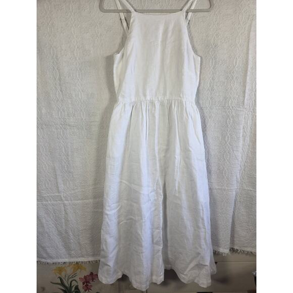Lands' End Dresses & Skirts - Lands End 100% Linen White Spaghetti Strap Minimalist Spring/Summer Size XS